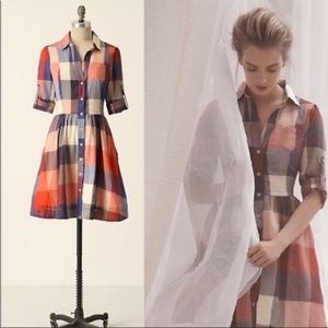 Anthropologie Moulinette Soeurs Plaid Reed Shirt Dress